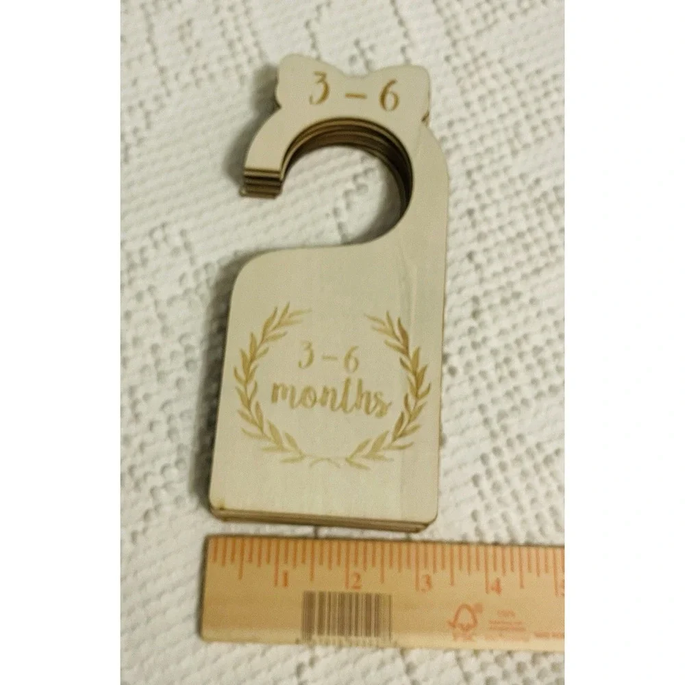 Wooden Baby Nursery Closet Dividers Set of 7 Newborn to 24 Month